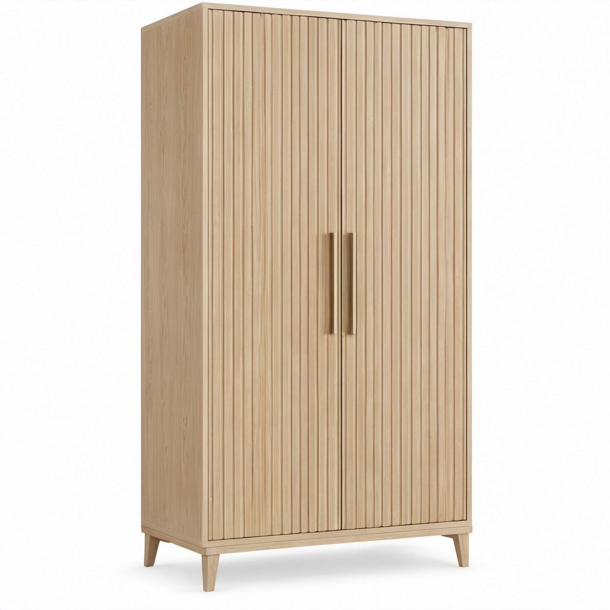 Armadio a 2 ante in rovere naturale, 100 x 55 x 200 cm
