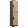 Armadio a 2 vani in acciaio Grigio Antracite e Rovere, 38 x 45 x 180 cm