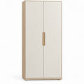 Armadio a 2 ante Crema e Rovere Naturale, 80 x 50 x 180 cm