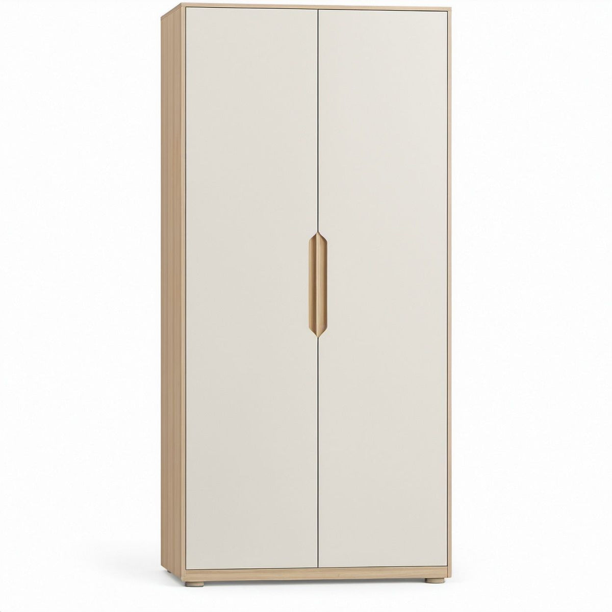 Armadio a 2 ante Crema e Rovere Naturale, 80 x 50 x 180 cm